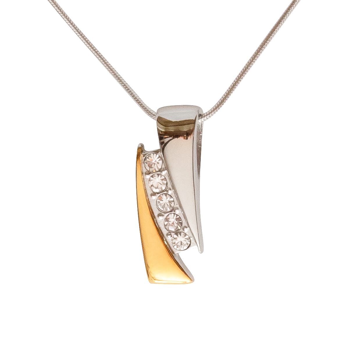 K.V. Fuchs Design Schmuck Damen Silberkette 925 Sterling Silver mit Edelstahl Anhänger in bicolor und Zirkonia in weiß »ED-4907« K.V. Fuchs Design Schmuck Damen Silberkette 925 Sterling Silver mit Edelstahl Anhänger in bicolor und Zirkonia in weiß »ED-4907«