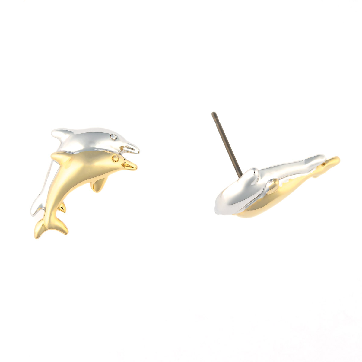 K.V. Fuchs Design Schmuck Damen Delfin Ohrstecker in bicolor, gold, silber »O-1501«