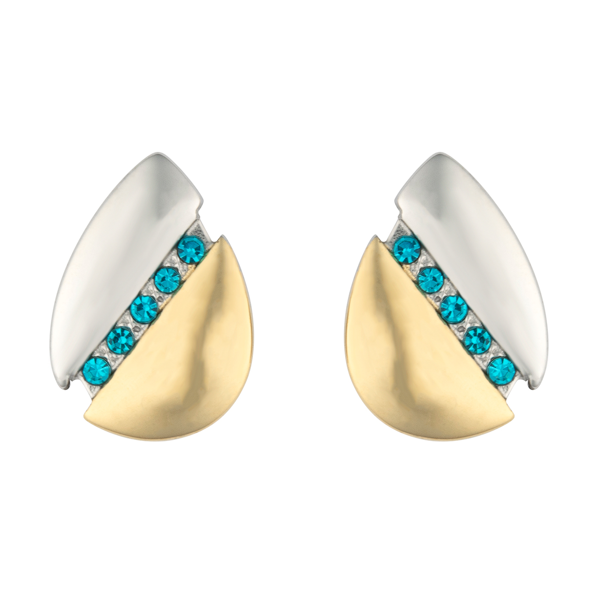 K.V. Fuchs Design Schmuck Damen Edelstahl Ohrstecker in bicolor, gold, silber mit Zirkonia in hellblau »O-ED-1902« K.V. Fuchs Design Schmuck Damen Edelstahl Ohrstecker in bicolor, gold, silber mit Zirkonia in hellblau »O-ED-1902«