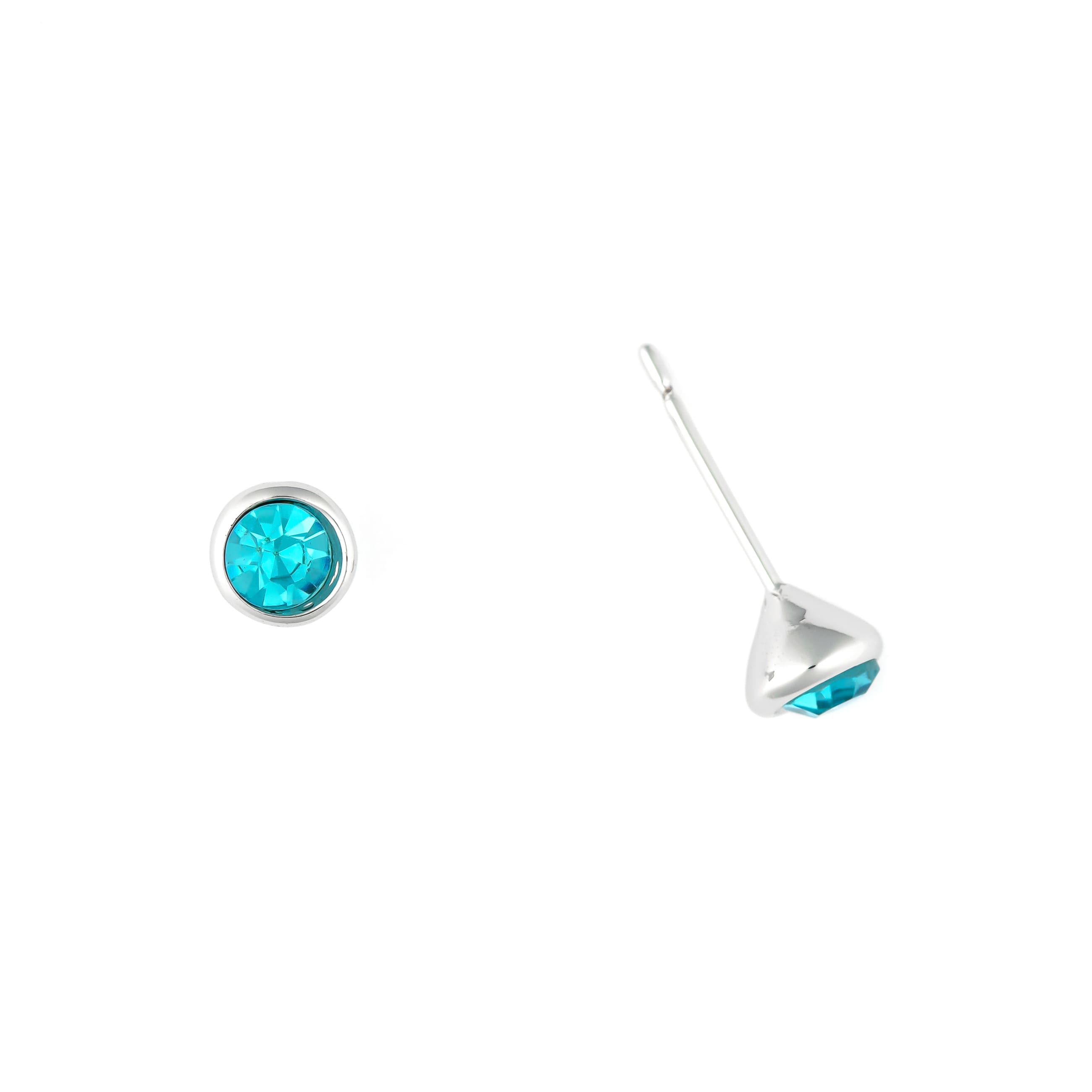 K.V. Fuchs Design Schmuck Damen runde Ohrstecker in silber mit Zirkonia in hellblau »O-1258« K.V. Fuchs Design Schmuck Damen runde Ohrstecker in silber mit Zirkonia in hellblau »O-1258«