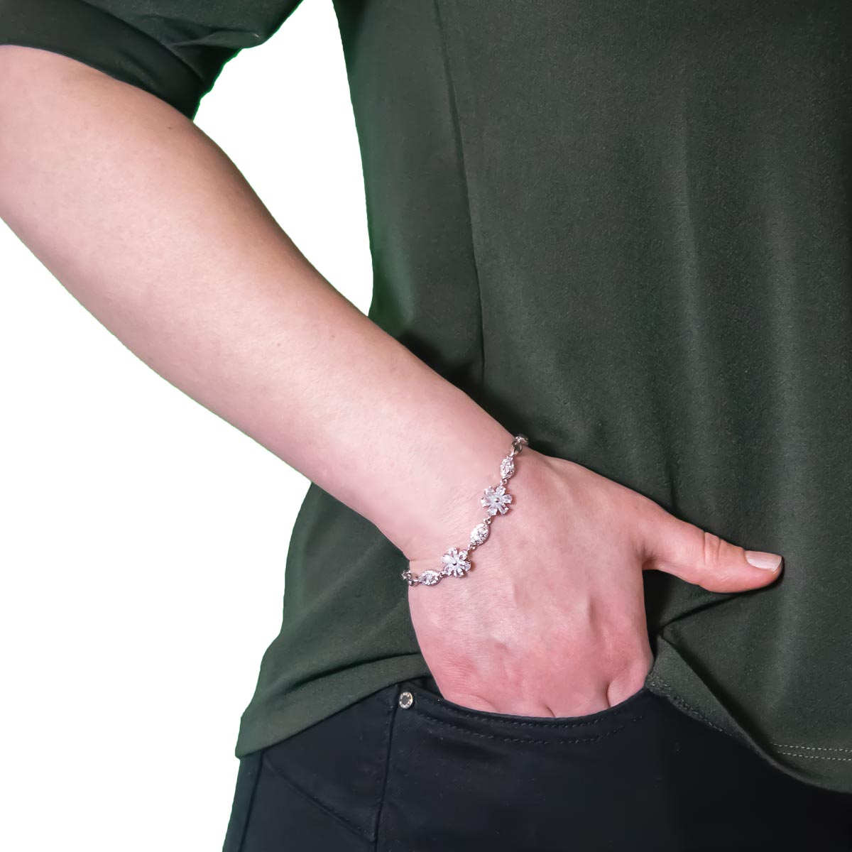 K.V. Fuchs Design Schmuck Damen Armband in silber mit Zirkonia in weiß »A-22-47«
