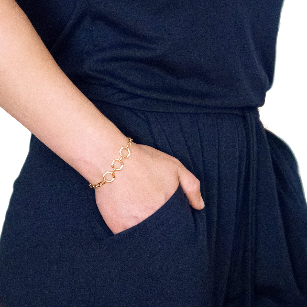 K.V. Fuchs Design Schmuck Damen Armband in gold mit Zirkonia in weiß »A-22-37«