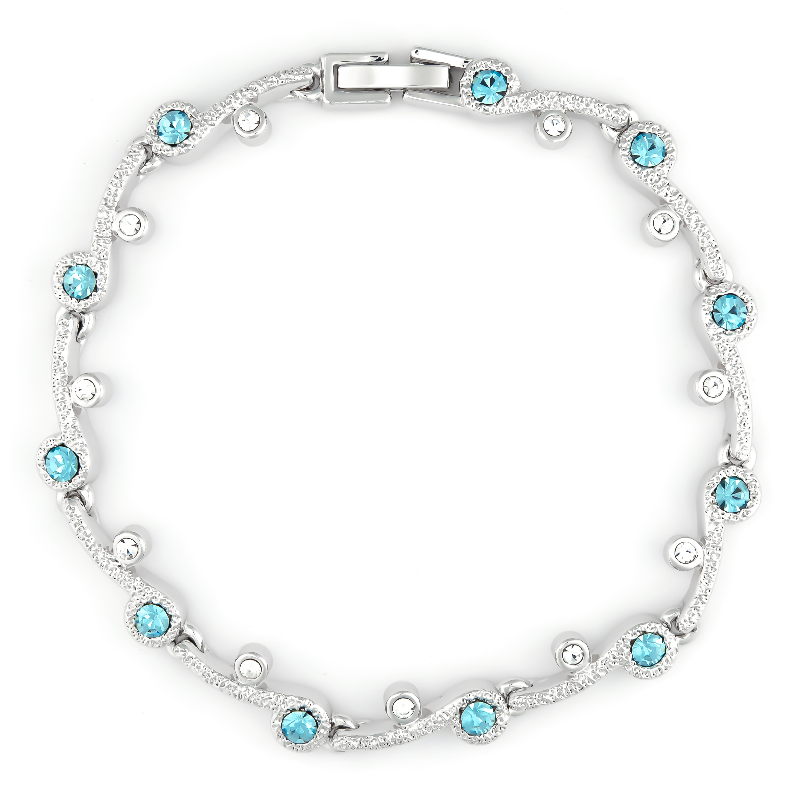 K.V. Fuchs Design Schmuck Damen Armband in silber mit Zirkonia in blau, weiß »22-02«