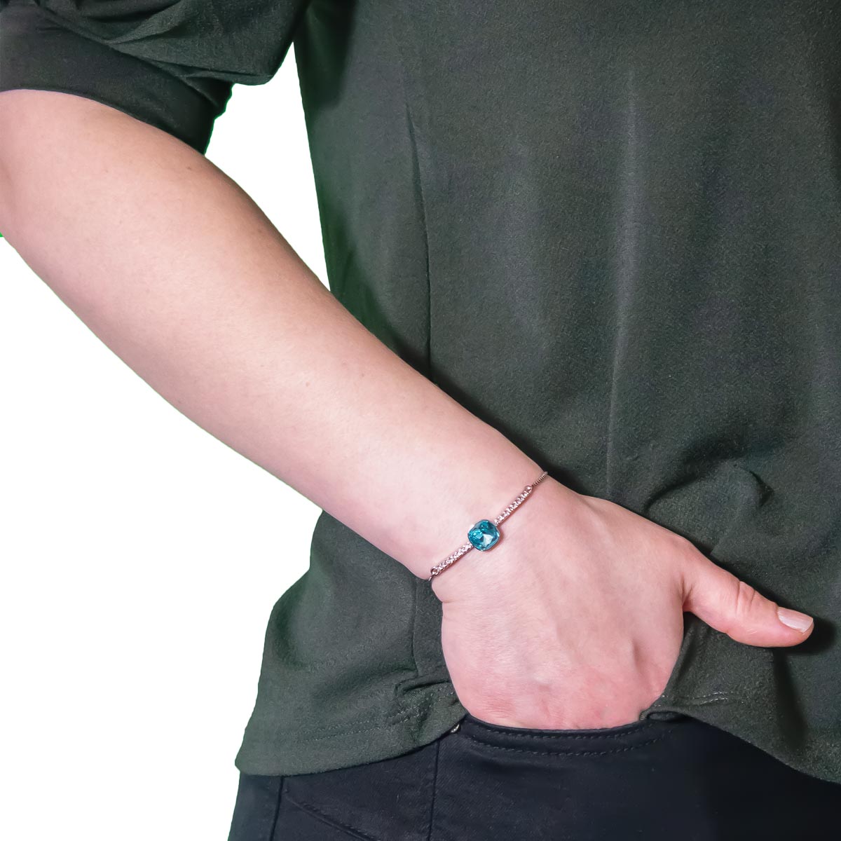 K.V. Fuchs Design Schmuck Damen Armband mit Zugverschluss in silber mit Zirkonia in blau-weiß »A-22-31« K.V. Fuchs Design Schmuck Damen Armband mit Zugverschluss in silber mit Zirkonia in blau-weiß »A-22-31«