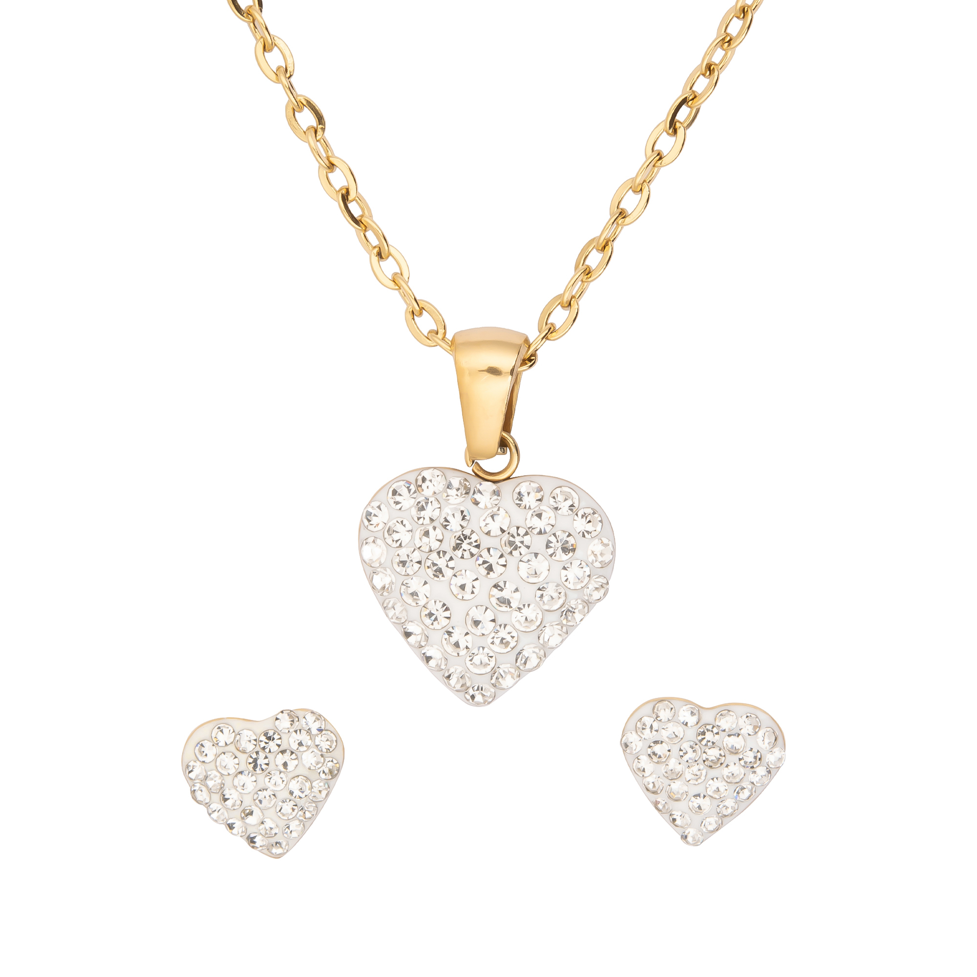 K.V. Fuchs Design Schmuck Damen Edelstahl Set mit Anhänger und Ohrstecker mit Zirkonia »ED-Set-4905«