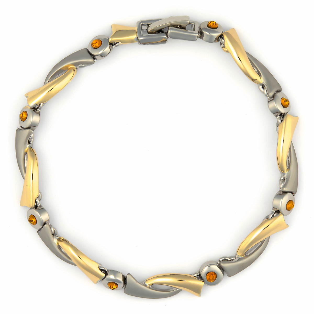 K.V. Fuchs Design Schmuck Damen Armband in bicolor-gold-silber mit Zirkonia in orange »A-22-33« K.V. Fuchs Design Schmuck Damen Armband in bicolor-gold-silber mit Zirkonia in orange »A-22-33«