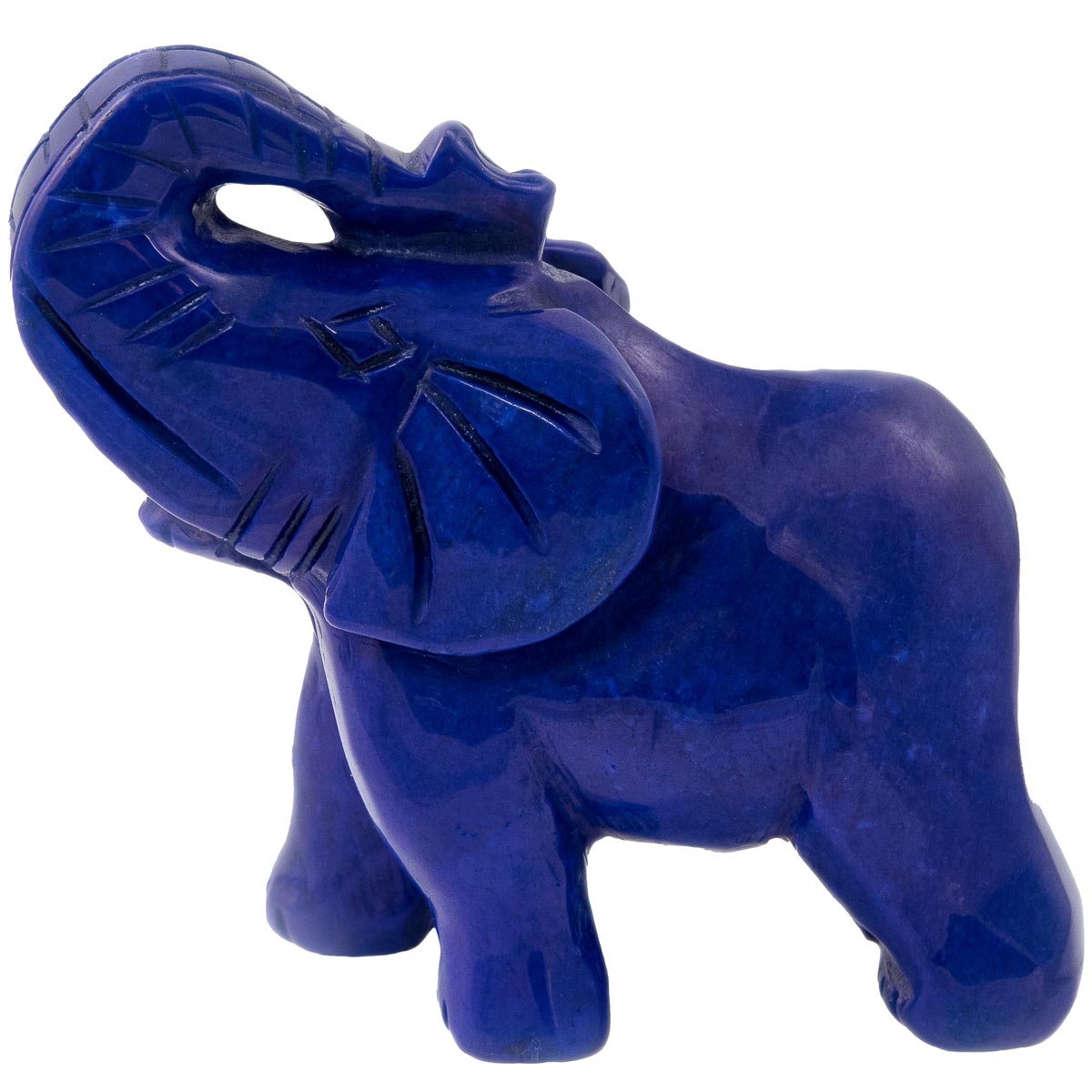 Edelstein-Figur Elefant E-28 Howlith Blau