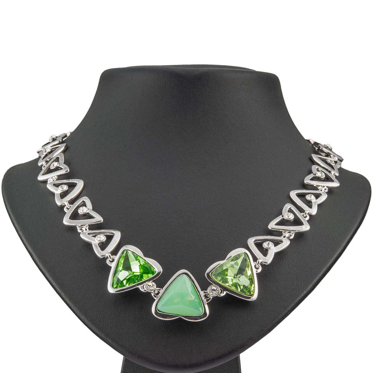 K.V. Fuchs Design Schmuck Damen Collier in silber mit Schmucksteinen in grün und Zirkonia in weiß »K-3014« K.V. Fuchs Design Schmuck Damen Collier in silber mit Schmucksteinen in grün und Zirkonia in weiß »K-3014«
