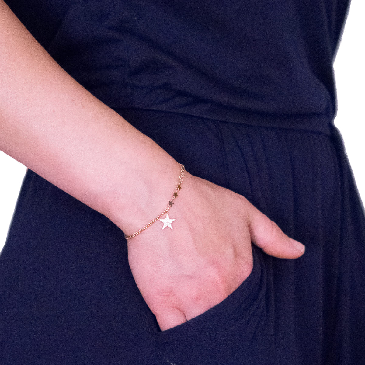 K.V. Fuchs Design Schmuck Damen Bettelarmband mit Sternen in rotgold mit Zirkonia in weiß »A-22-15« K.V. Fuchs Design Schmuck Damen Bettelarmband mit Sternen in rotgold mit Zirkonia in weiß »A-22-15«
