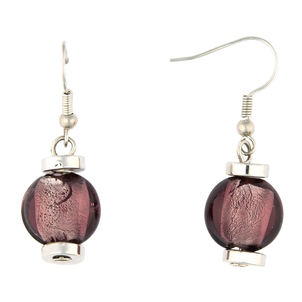 K.V. Fuchs Design Schmuck Damen Ohrhänger in silber mit Glasperlen in violett »O-1541«