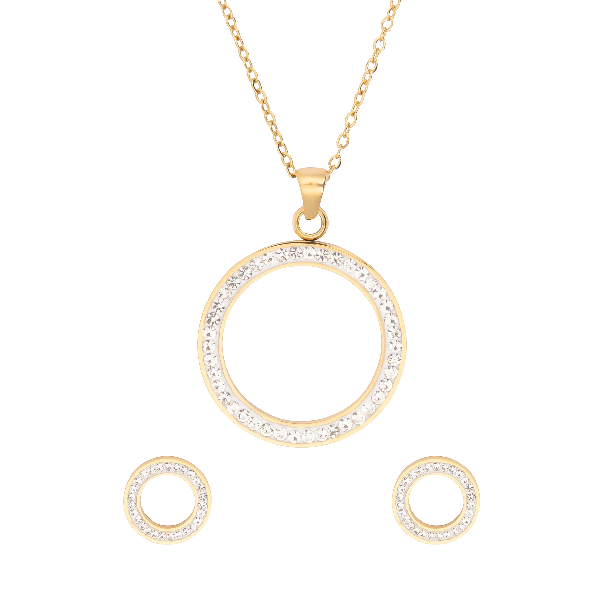 K.V. Fuchs Design Schmuck Damen Edelstahl Set mit Anhänger und Ohrstecker mit Zirkonia »ED-Set-5903« K.V. Fuchs Design Schmuck Damen Edelstahl Set mit Anhänger und Ohrstecker mit Zirkonia »ED-Set-5903«