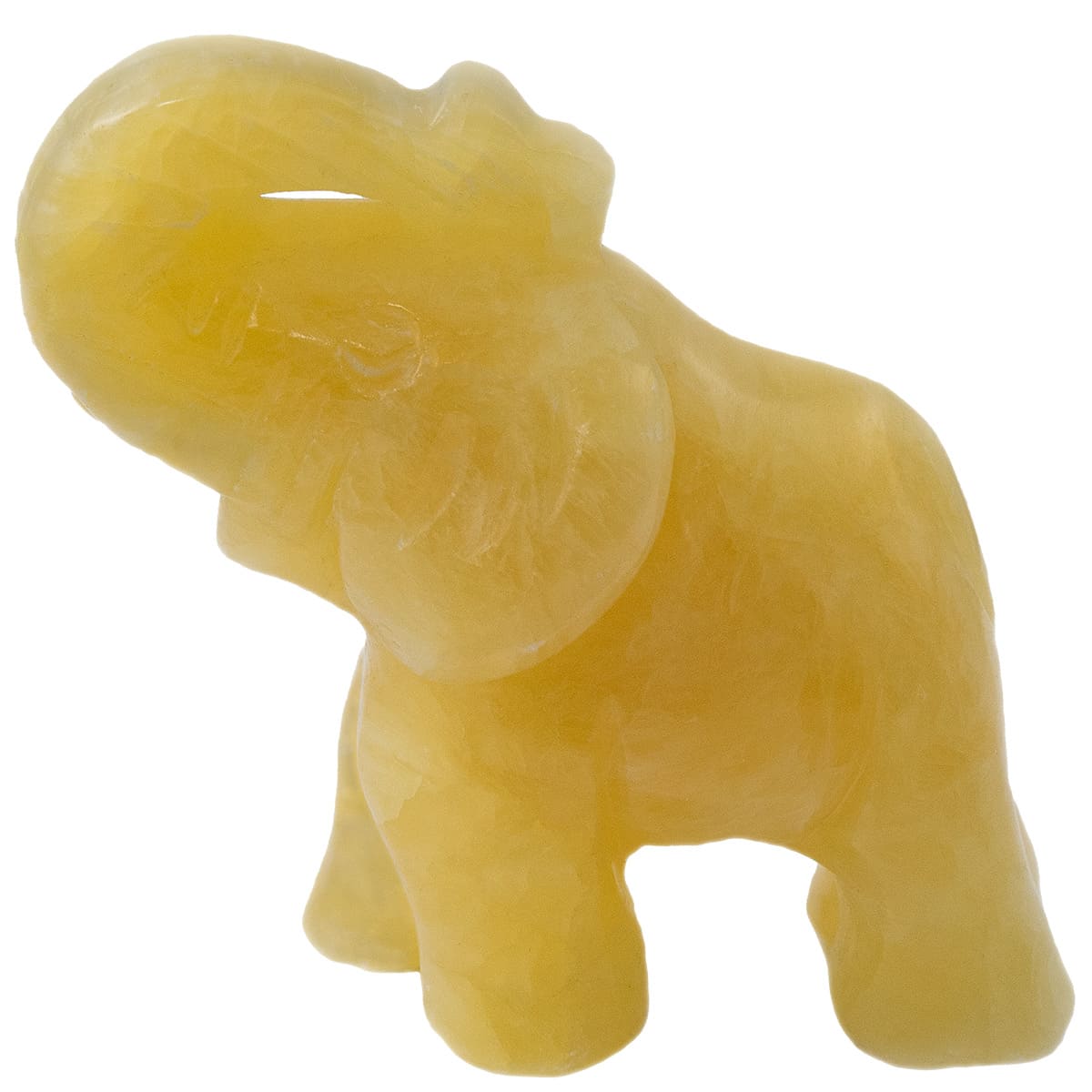 Edelstein-Figur Elefant E-07 Orange Calcite