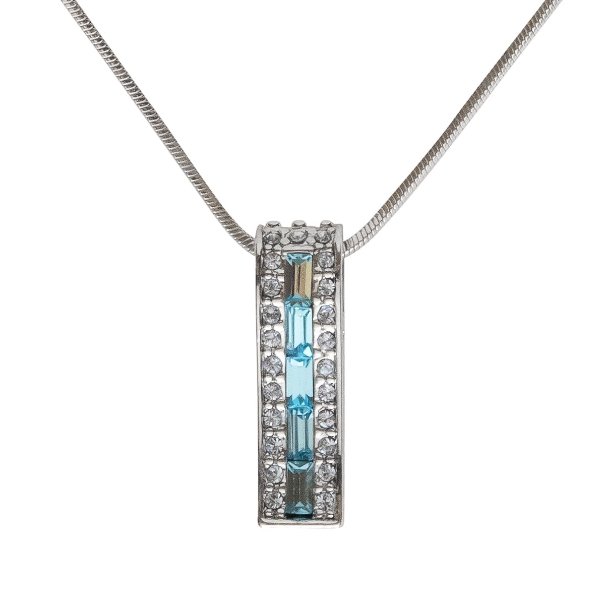K.V. Fuchs Design Schmuck Damen Halskette in silber mit Schmucksteinen in blau und Zirkonia in weiß »K-1701«