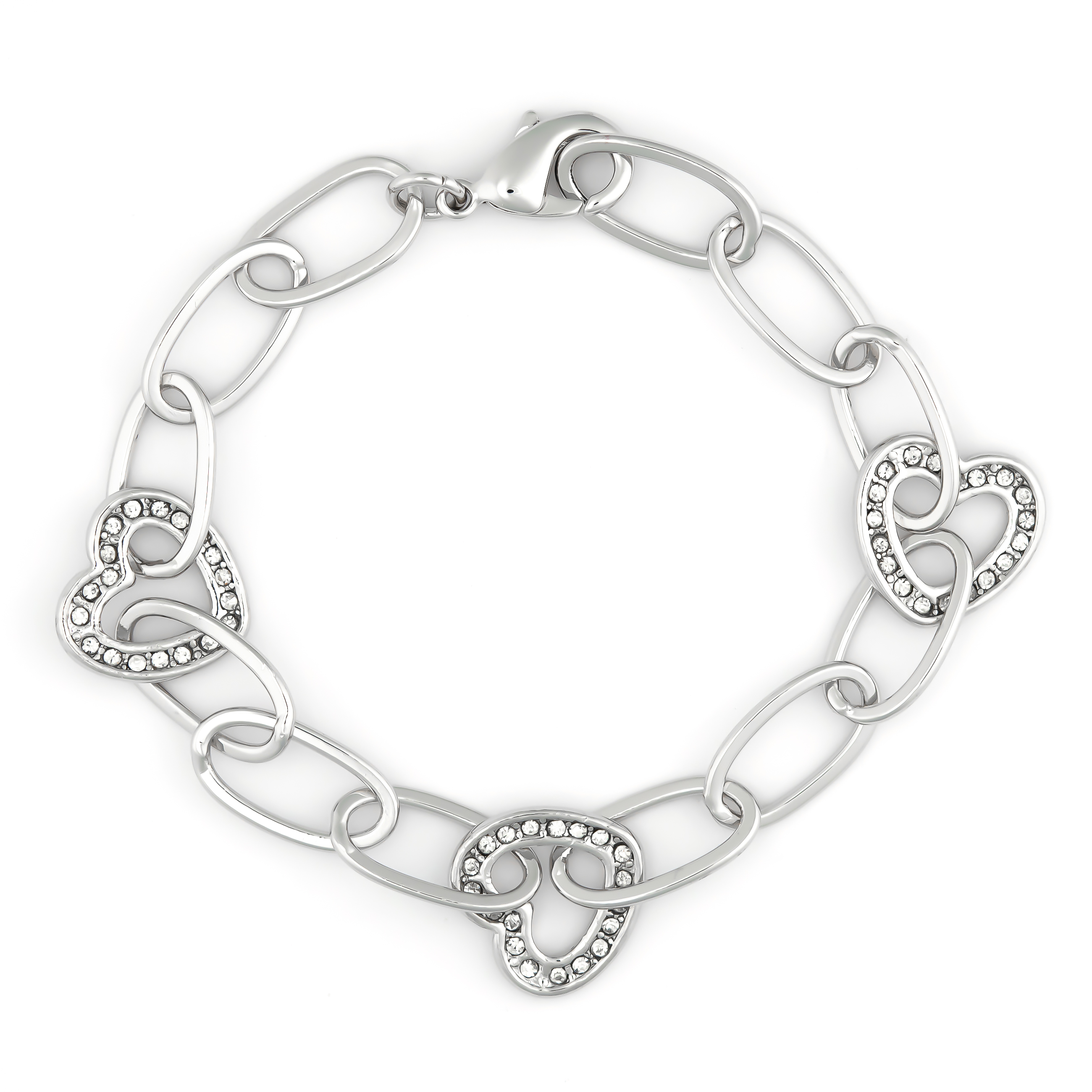 K.V. Fuchs Design Schmuck Damen Armband mit Herzen  in silber mit Zirkonia in weiß »A-22-11«