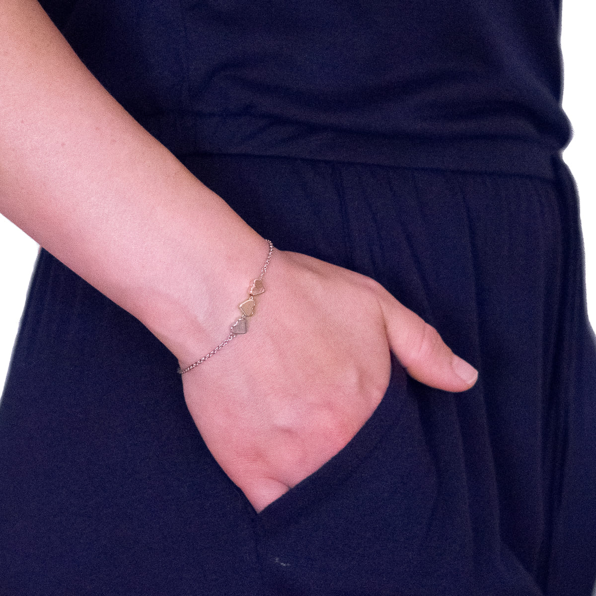 K.V. Fuchs Design Schmuck Damen Armband in silber mit Herzen in gold, rotgold, silber »A-22-51«