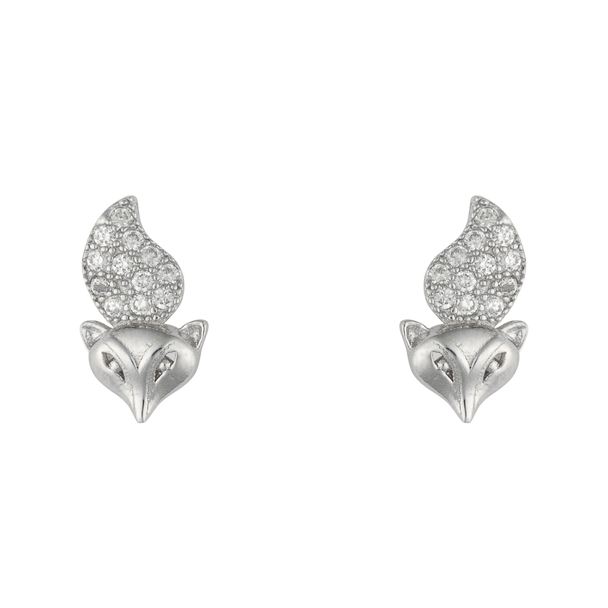 K.V. Fuchs Design Schmuck Damen Silber Fuchs Ohrstecker 925 Sterlingsilber mit Zirkonia in weiß »O-ZI-2904«