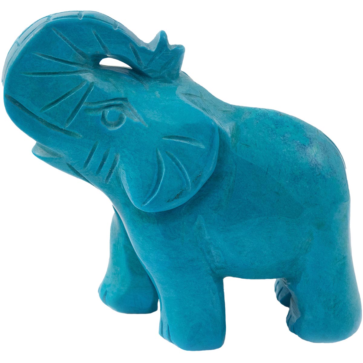 Edelstein-Figur Elefant E-17 Howlith Türkis