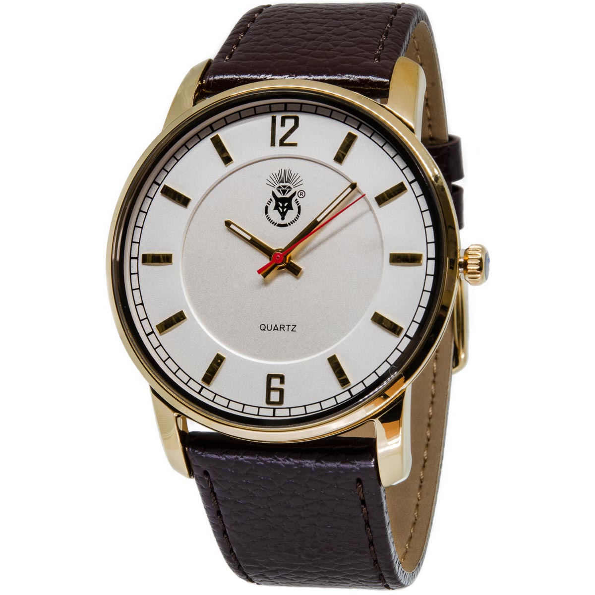 K.V. Fuchs Design Herren Quarzuhr analog Armbanduhr in gold, silber mit Lederarmband in braun »U-49-05-Gold« K.V. Fuchs Design Herren Quarzuhr analog Armbanduhr in gold, silber mit Lederarmband in braun »U-49-05-Gold«