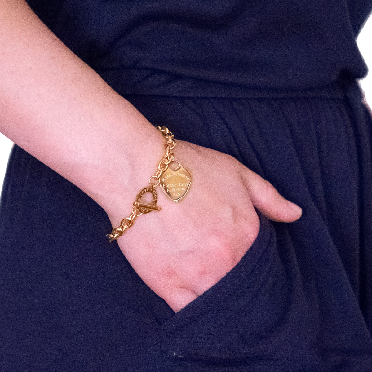 K.V. Fuchs Design Schmuck Damen Armband mit Herzanhänger Forever Love New York in gold »A-22-43«