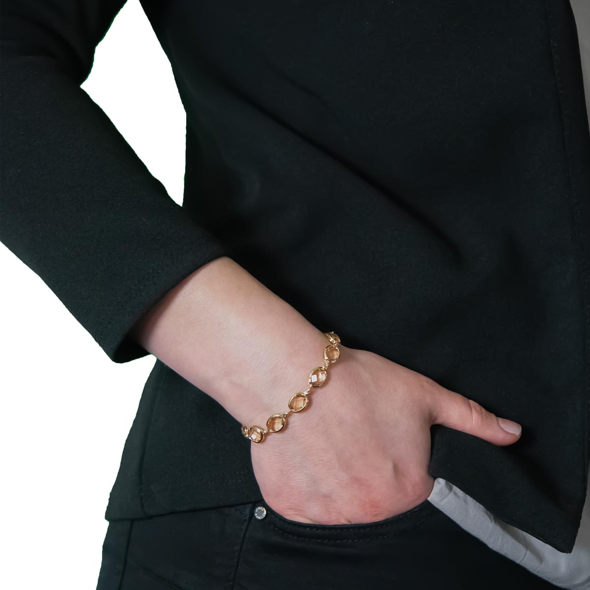 K.V. Fuchs Design Schmuck Damen Armband in gold mit Schmucksteinen in topas »A-22-56«