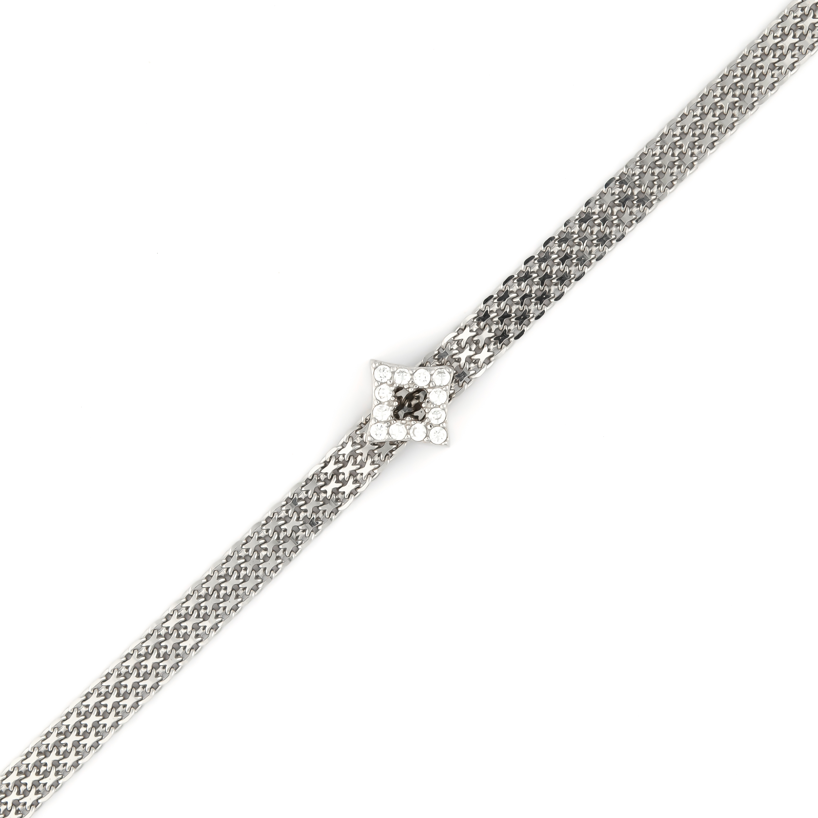 K.V. Fuchs Design Schmuck Damen Silberarmband 925 Sterling Silver in Rautenform mit Zirkonia in weiß »A-49-04«