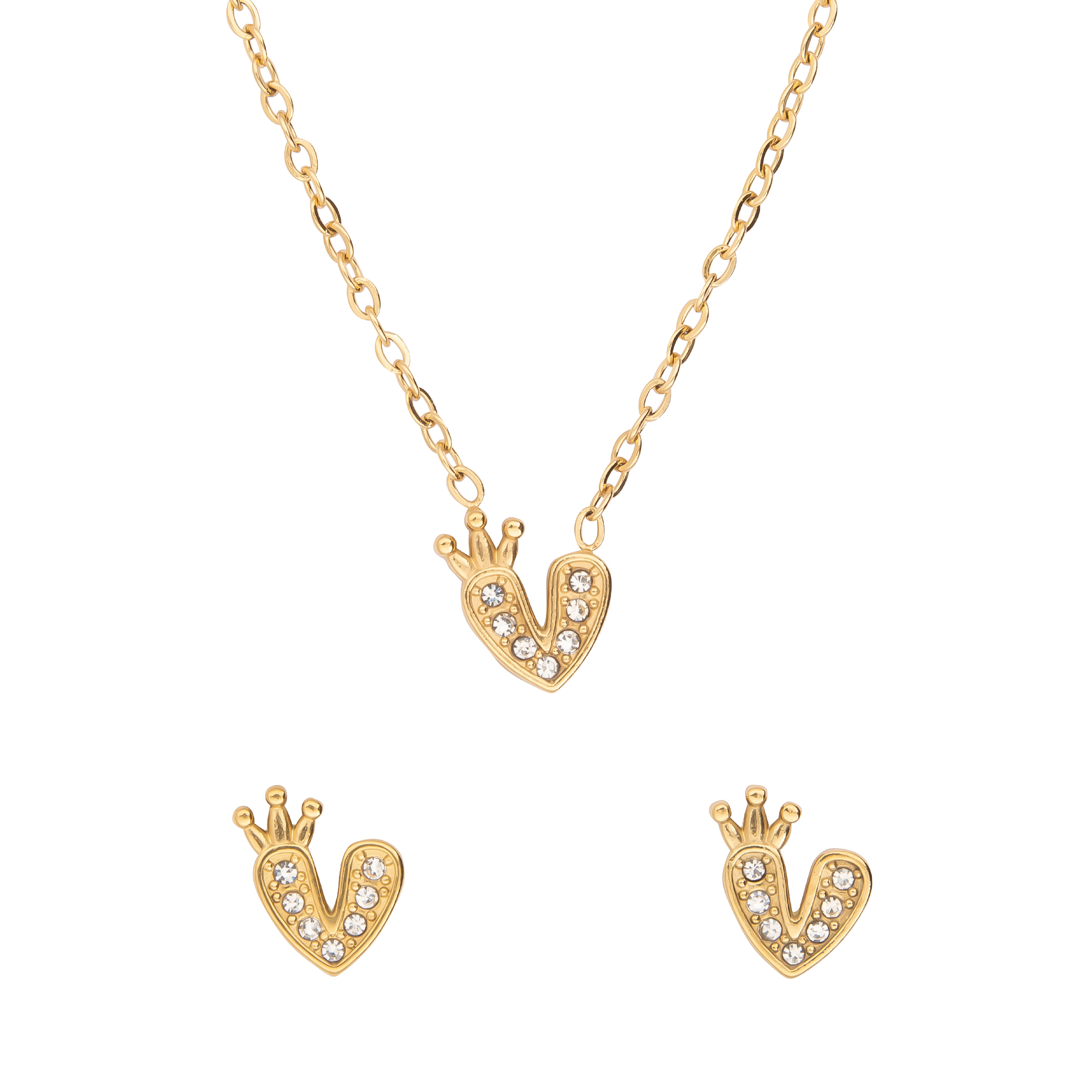 K.V. Fuchs Design Schmuck Damen Edelstahl Set mit Anhänger und Ohrstecker mit Zirkonia »ED-Set-3901« K.V. Fuchs Design Schmuck Damen Edelstahl Set mit Anhänger und Ohrstecker mit Zirkonia »ED-Set-3901«