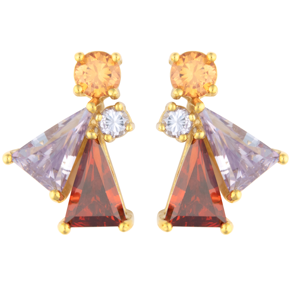 K.V. Fuchs Design Schmuck Damen Ohrstecker in gold mit Schmucksteinen in rot, topas, violett »O-1912« K.V. Fuchs Design Schmuck Damen Ohrstecker in gold mit Schmucksteinen in rot, topas, violett »O-1912«