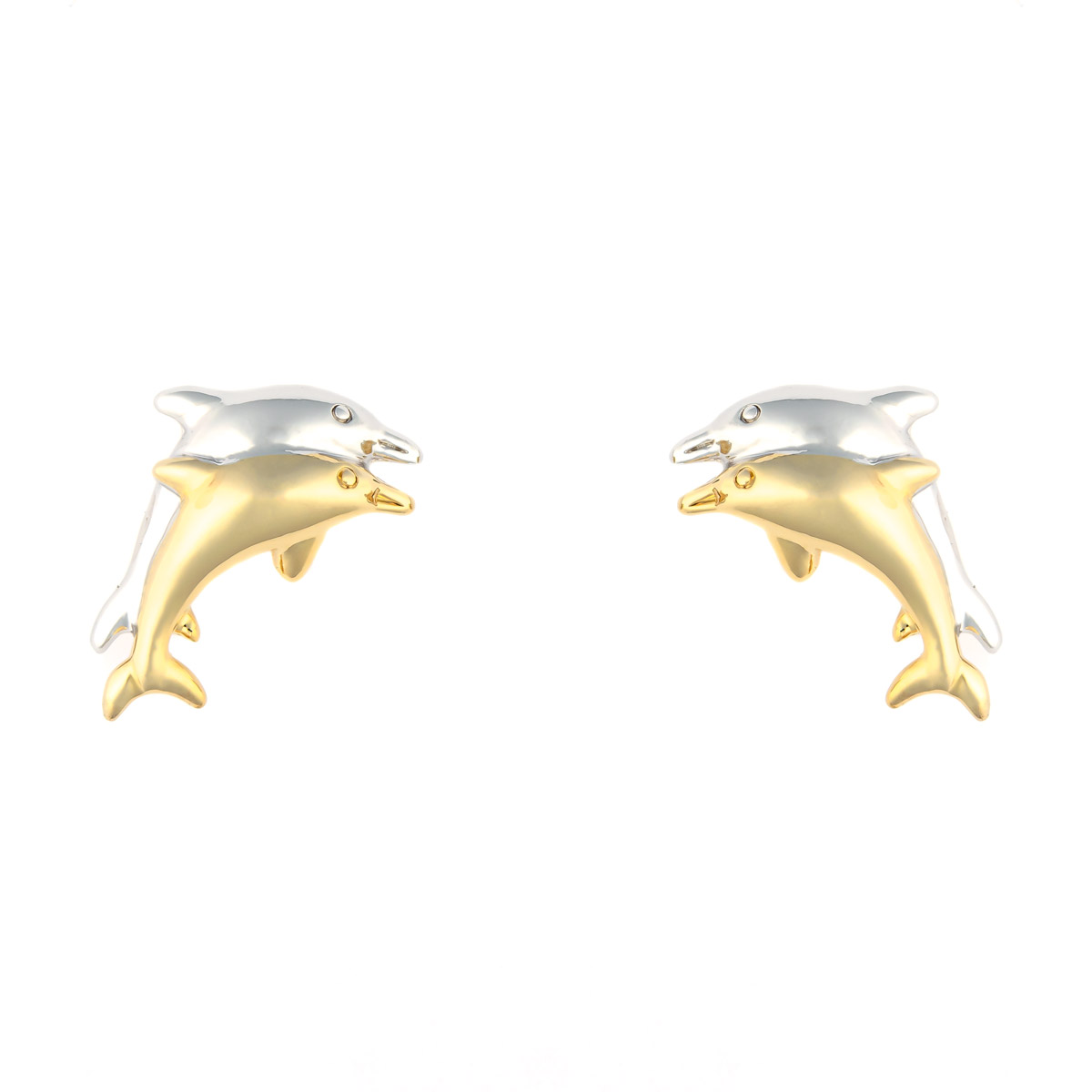 K.V. Fuchs Design Schmuck Damen Delfin Ohrstecker in bicolor, gold, silber »O-1501«