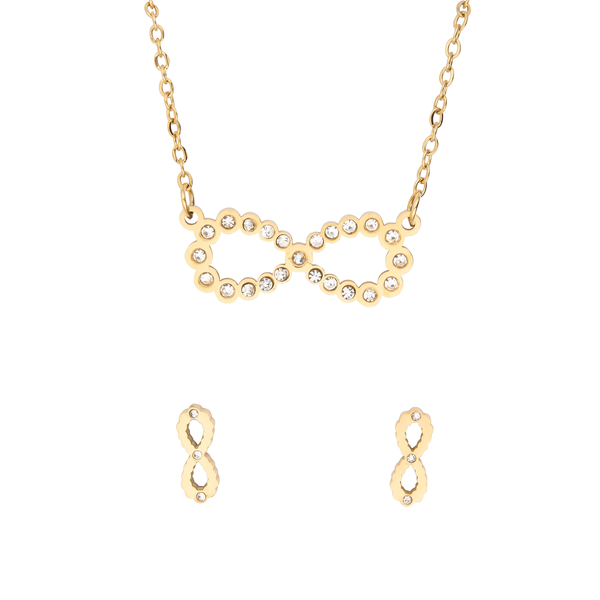 K.V. Fuchs Design Schmuck Damen Edelstahl Set mit Anhänger und Ohrstecker mit Zirkonia »ED-Set-4907«