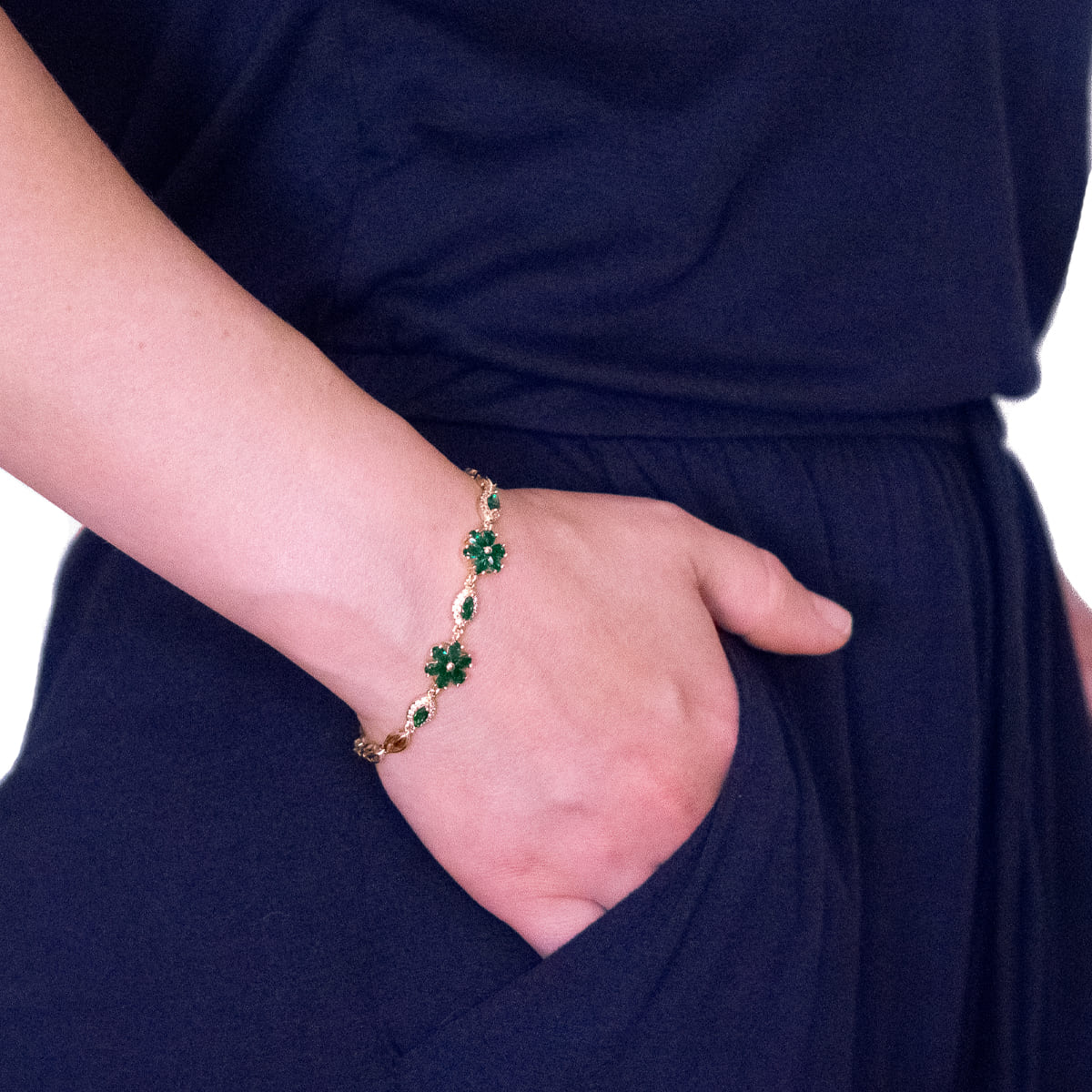 K.V. Fuchs Design Schmuck Damen Armband in gold mit Zirkonia in grün »A-22-47« K.V. Fuchs Design Schmuck Damen Armband in gold mit Zirkonia in grün »A-22-47«