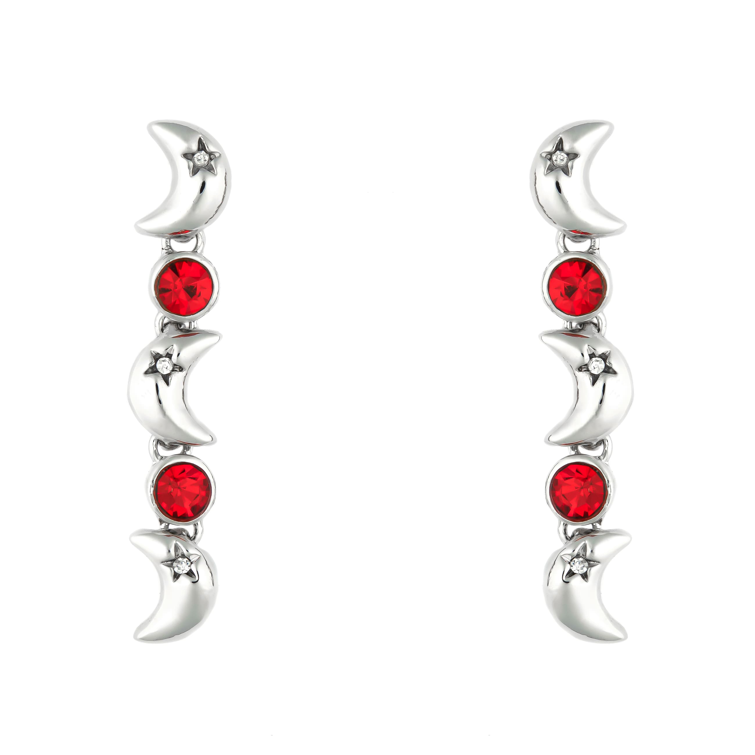 K.V. Fuchs Design Schmuck Damen Mond Ohrstecker in silber mit Zirkonia in rot, weiß »O-1537« K.V. Fuchs Design Schmuck Damen Mond Ohrstecker in silber mit Zirkonia in rot, weiß »O-1537«