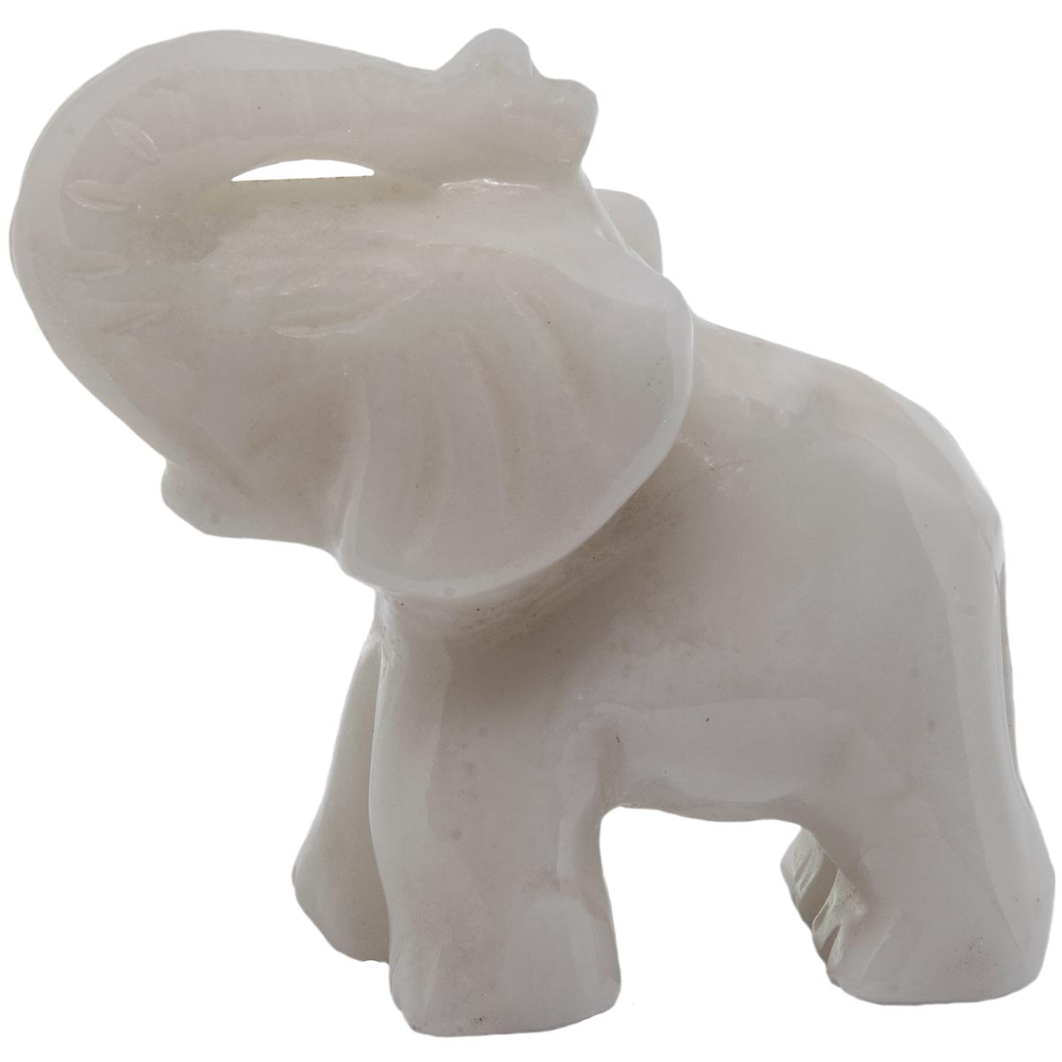 Edelstein-Figur Elefant E-02 White Onyx