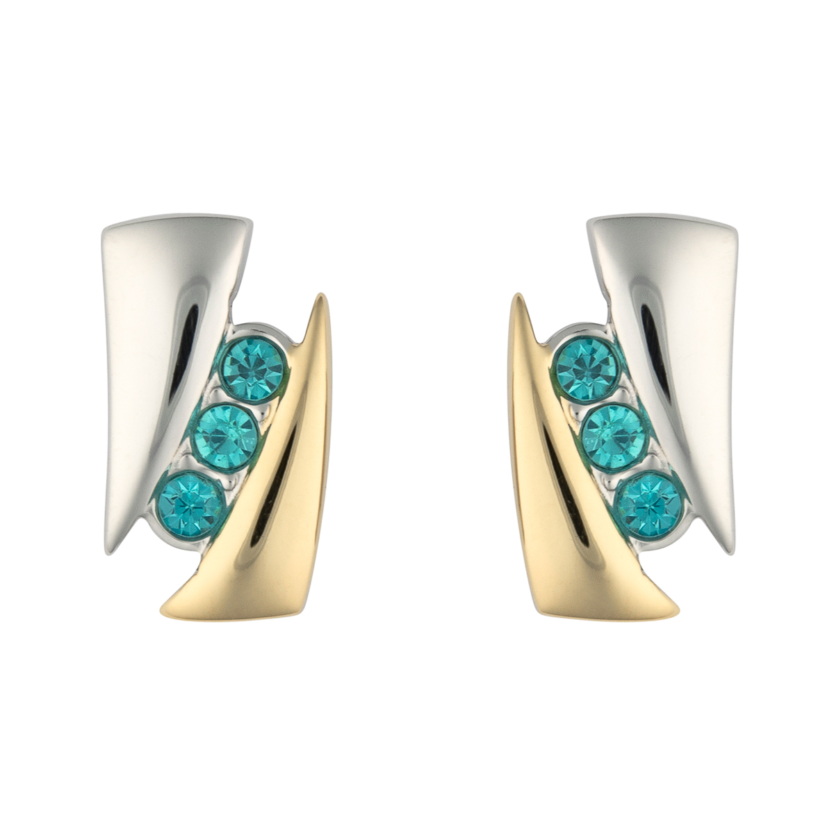 K.V. Fuchs Design Schmuck Damen Edelstahl Ohrstecker in bicolor, gold, silber mit Zirkonia in hellblau »O-ED-1901« K.V. Fuchs Design Schmuck Damen Edelstahl Ohrstecker in bicolor, gold, silber mit Zirkonia in hellblau »O-ED-1901«