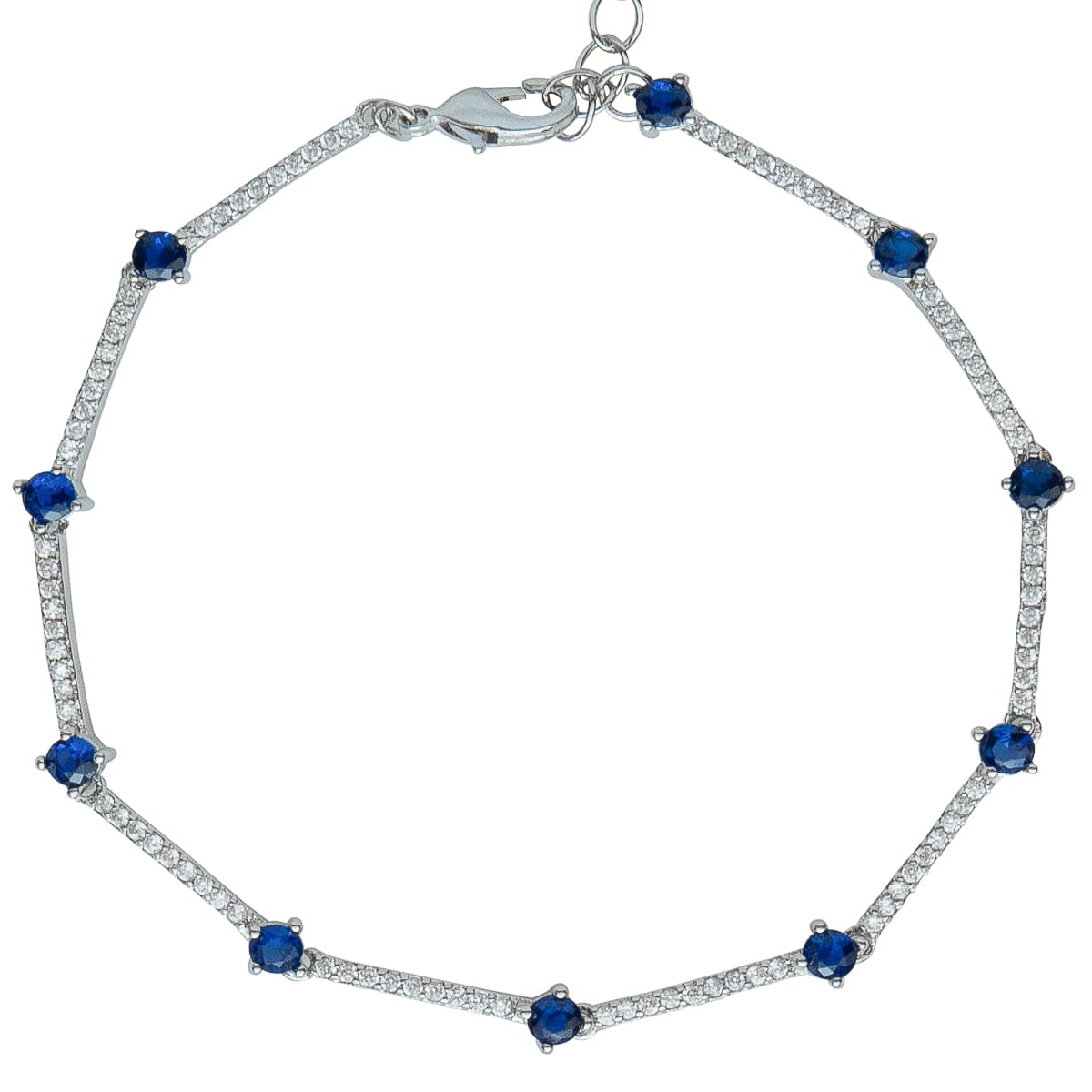 K.V. Fuchs Design Schmuck Damen Armband in silber mit Zirkonia in saphirblau, weiß »A-22-21«