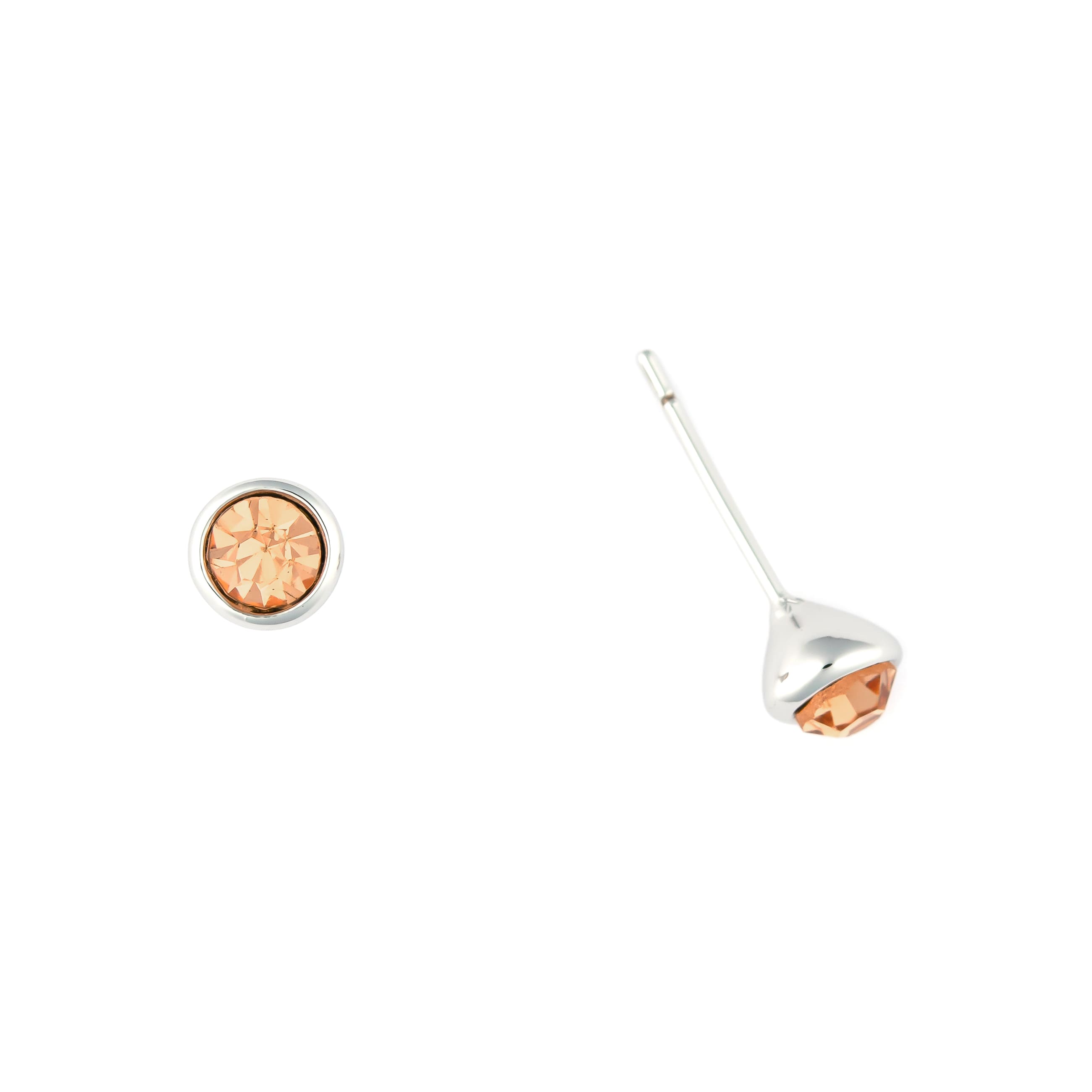 K.V. Fuchs Design Schmuck Damen runde Ohrstecker in silber mit Zirkonia in topas »O-1258«