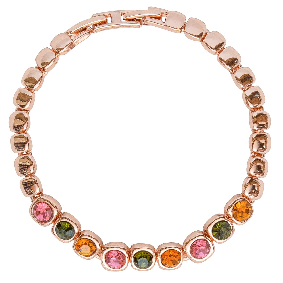 K.V. Fuchs Design Schmuck Damen Armband in rotgold mit Zirkonia in grün-orange-pink »A-22-45«