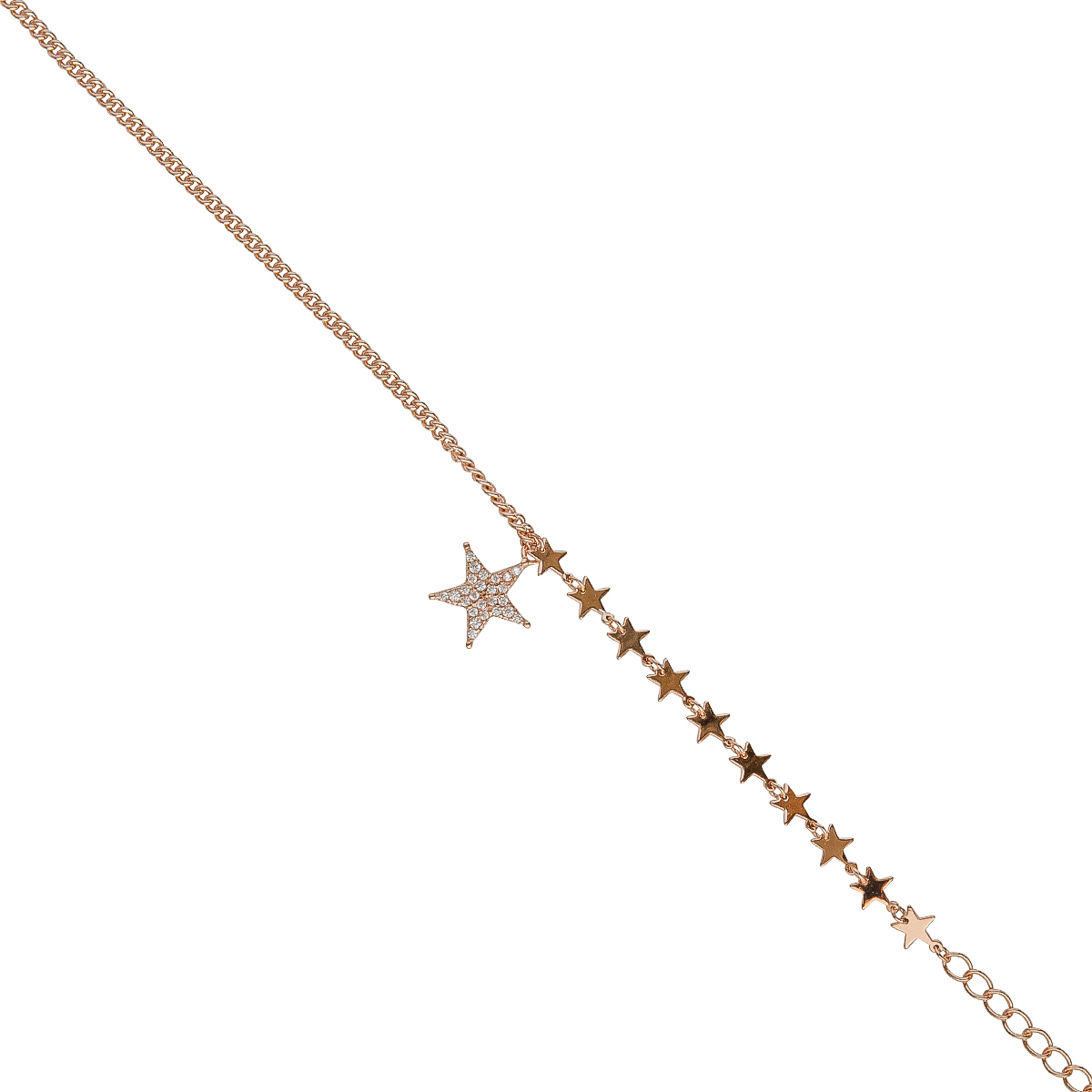 K.V. Fuchs Design Schmuck Damen Bettelarmband mit Sternen in rotgold mit Zirkonia in weiß »A-22-15« K.V. Fuchs Design Schmuck Damen Bettelarmband mit Sternen in rotgold mit Zirkonia in weiß »A-22-15«