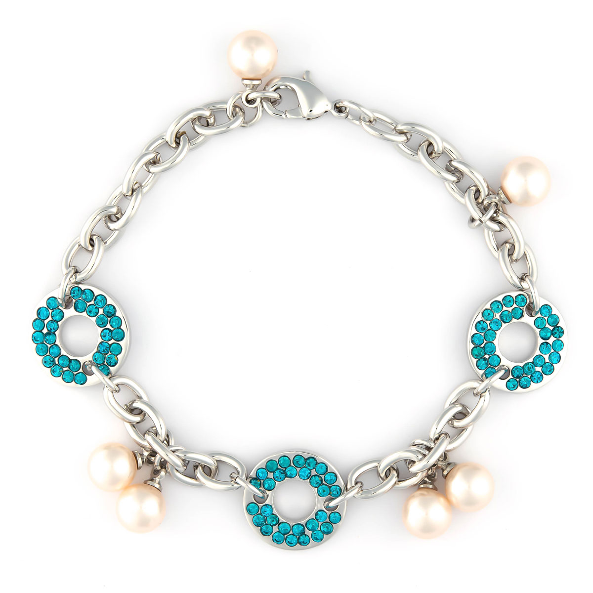 K.V. Fuchs Design Schmuck Damen Armband in silber mit Zirkonia in blau und Perlen in perlmutt »A-22-35« K.V. Fuchs Design Schmuck Damen Armband in silber mit Zirkonia in blau und Perlen in perlmutt »A-22-35«