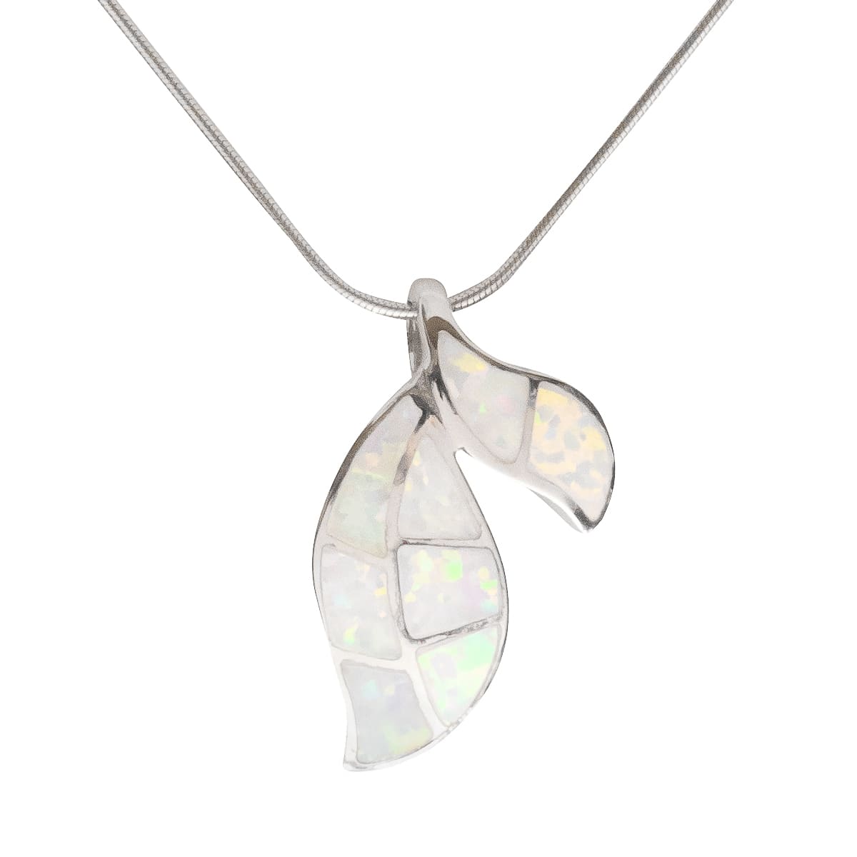 K.V. Fuchs Design Schmuck Damen Silberkette 925 Sterling Silver mit Recon-Opal Blatt Anhänger in weiß »OP-7910« K.V. Fuchs Design Schmuck Damen Silberkette 925 Sterling Silver mit Recon-Opal Blatt Anhänger in weiß »OP-7910«