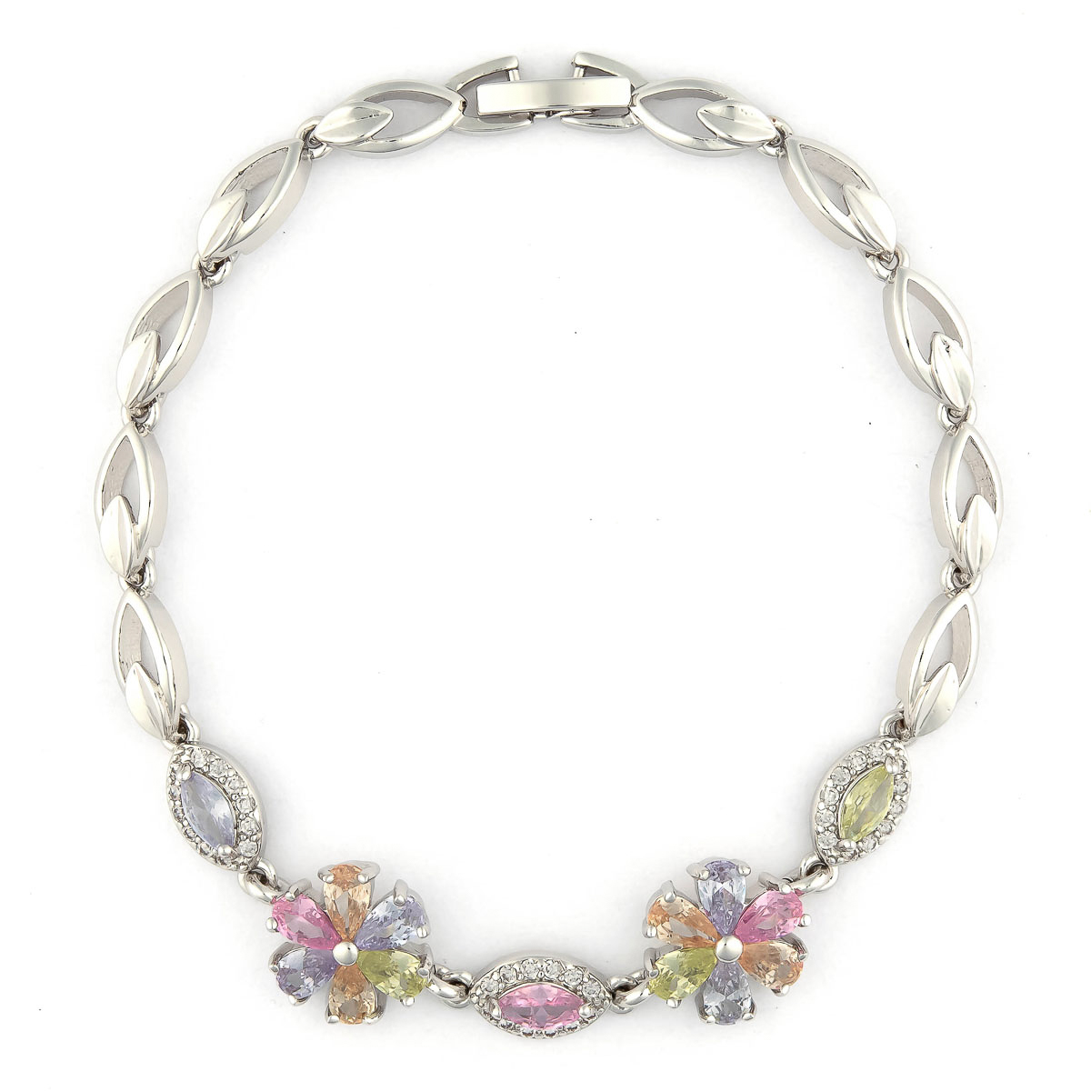 K.V. Fuchs Design Schmuck Damen Armband in silber mit Zirkonia in apricot-gelb-rosa-violett-weiß »A-22-47« K.V. Fuchs Design Schmuck Damen Armband in silber mit Zirkonia in apricot-gelb-rosa-violett-weiß »A-22-47«
