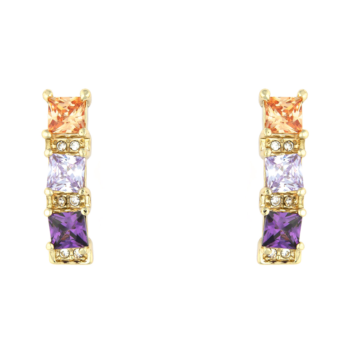 K.V. Fuchs Design Schmuck Damen Ohrstecker in gold mit Schmucksteinen in topas, violett »O-1503« K.V. Fuchs Design Schmuck Damen Ohrstecker in gold mit Schmucksteinen in topas, violett »O-1503«