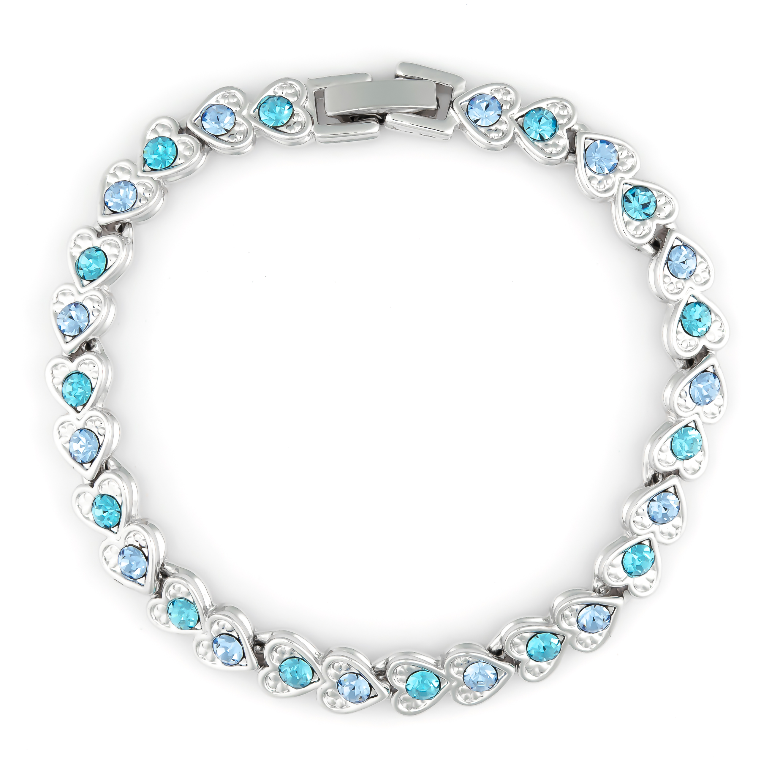 K.V. Fuchs Design Schmuck Damen Armband Herzform in silber mit Zirkonia in blau »A-22-07« K.V. Fuchs Design Schmuck Damen Armband Herzform in silber mit Zirkonia in blau »A-22-07«