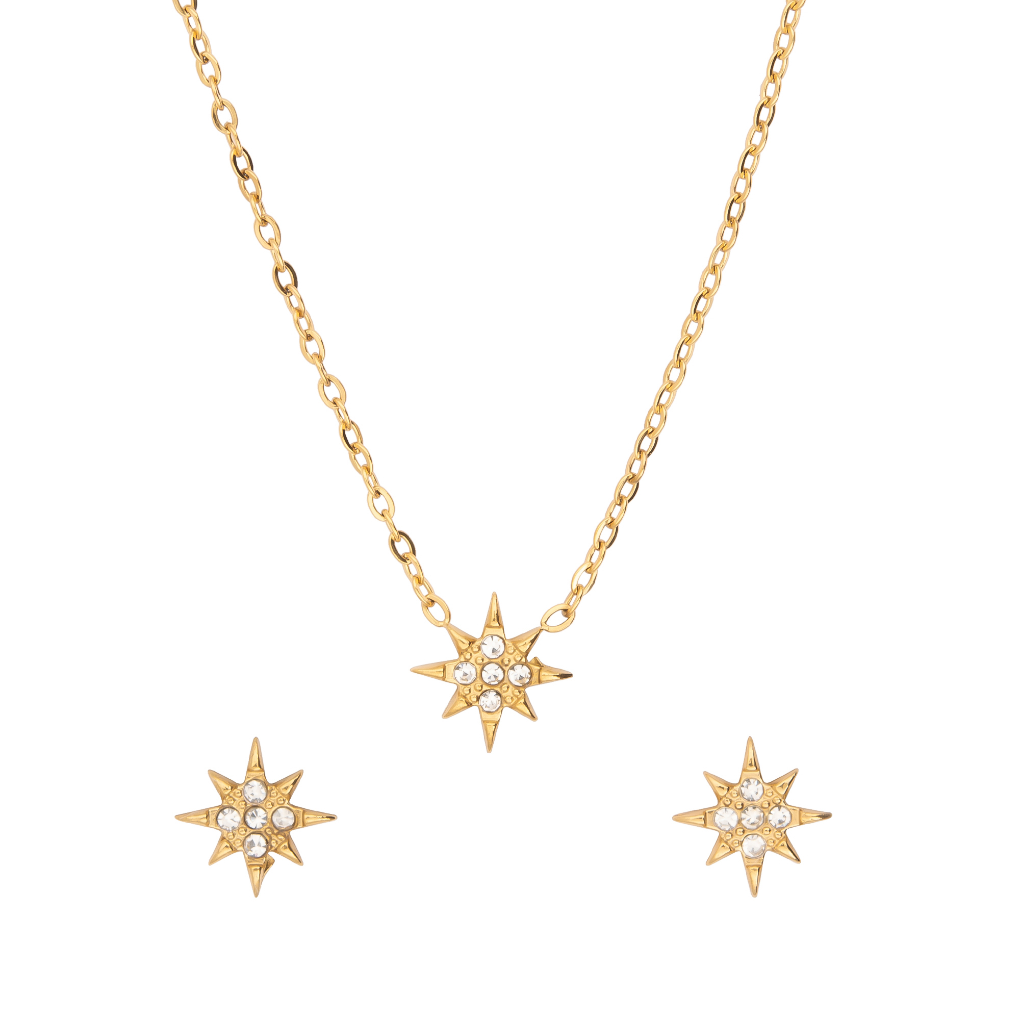 K.V. Fuchs Design Schmuck Damen Edelstahl Set mit Anhänger und Ohrstecker mit Zirkonia »ED-Set-3904«