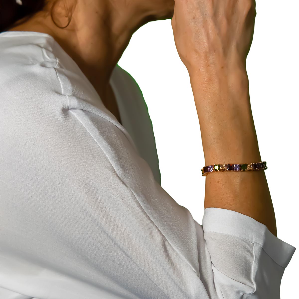 K.V. Fuchs Design Schmuck Damen Armband in rotgold mit Zirkonia in grün-rot-topas-violett »A-29-15« K.V. Fuchs Design Schmuck Damen Armband in rotgold mit Zirkonia in grün-rot-topas-violett »A-29-15«