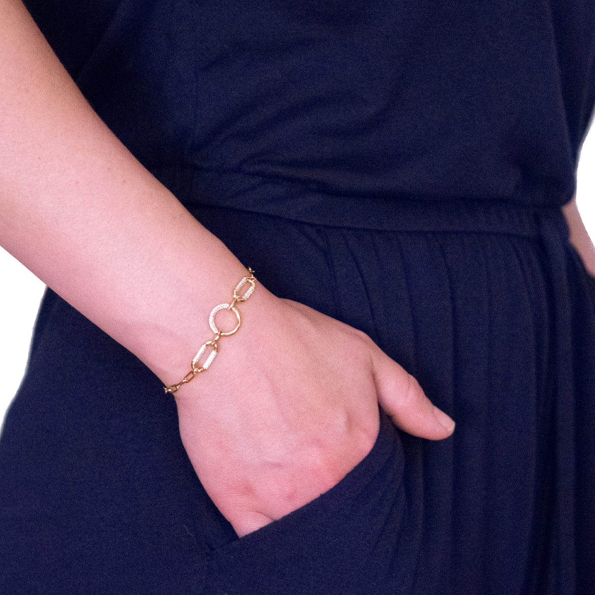 K.V. Fuchs Design Schmuck Damen Armband in gold mit Zirkonia in weiß »A-22-46«