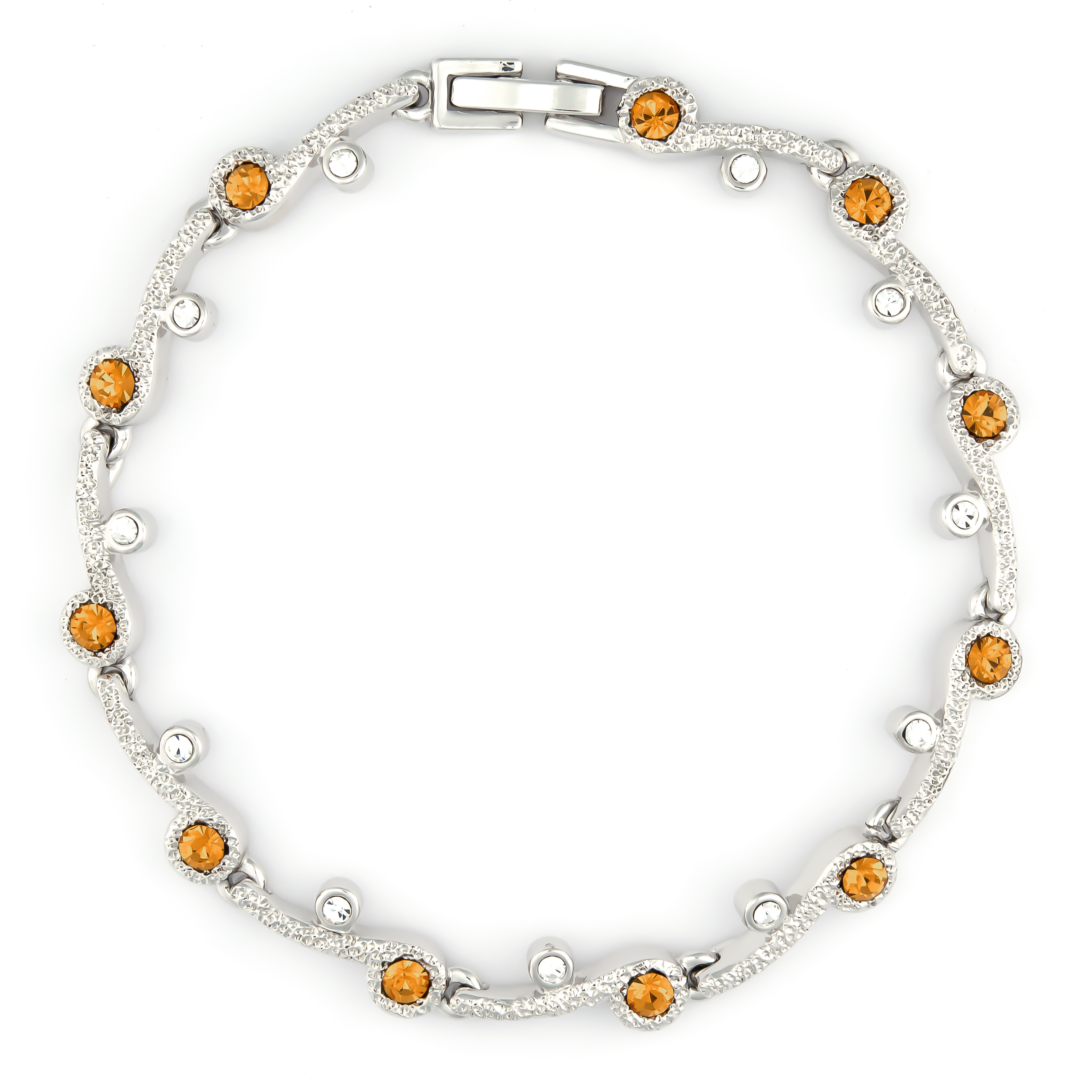 K.V. Fuchs Design Schmuck Damen Armband in silber mit Zirkonia in orange, weiß »22-02«
