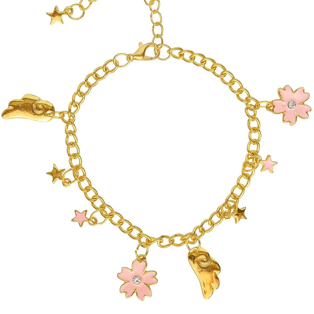 K.V. Fuchs Design Schmuck Damen Bettelarmband mit Flügel-Sterne-Blumen in gold mit Zirkonia in weiß »A-24-34« K.V. Fuchs Design Schmuck Damen Bettelarmband mit Flügel-Sterne-Blumen in gold mit Zirkonia in weiß »A-24-34«