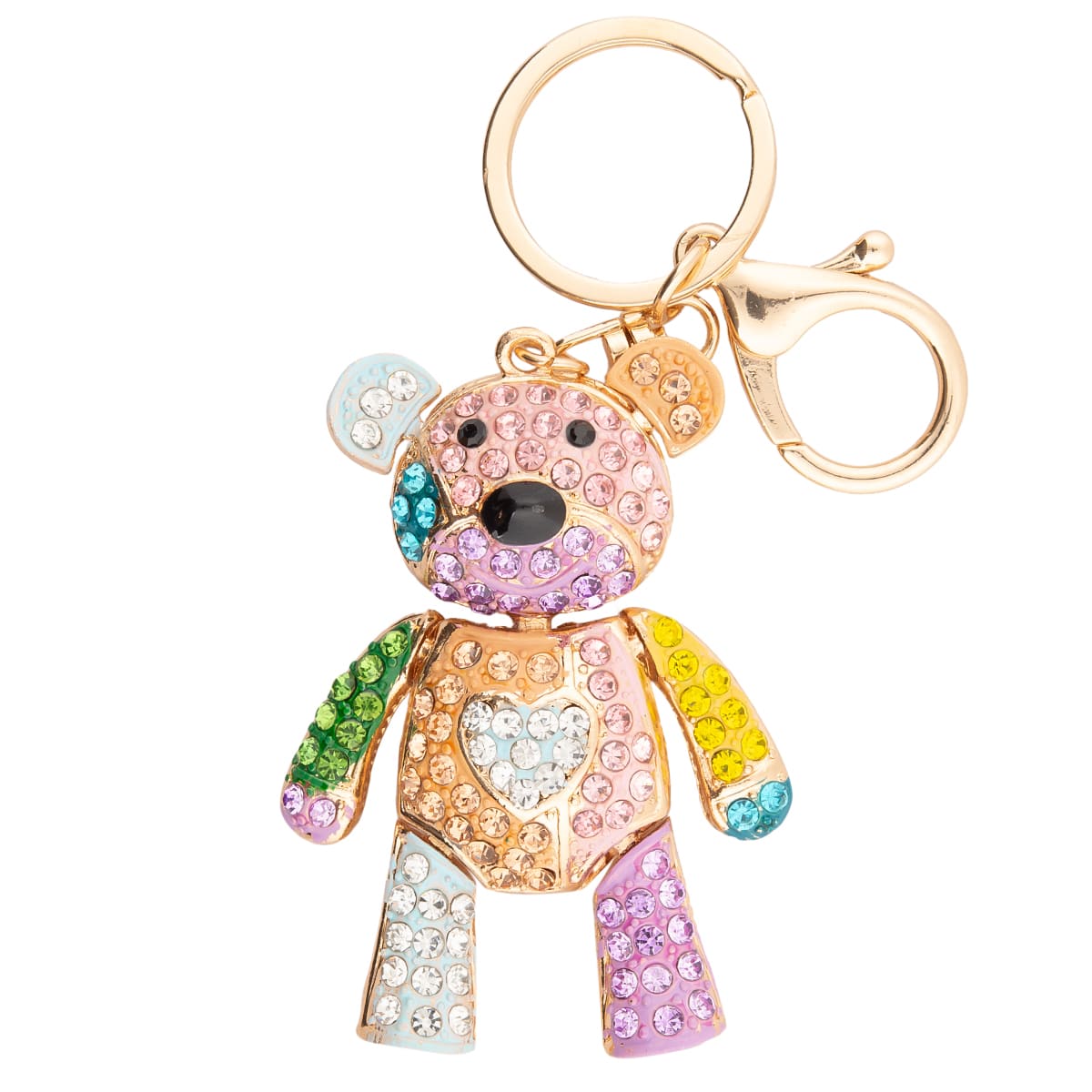 K.V. Fuchs Design Schmuck beweglicher Bär mit Herz Anhänger für Handtasche, Koffer, Schlüsselbund mit Zirkonia »Acc-Bär-beweglich« K.V. Fuchs Design Schmuck beweglicher Bär mit Herz Anhänger für Handtasche, Koffer, Schlüsselbund mit Zirkonia »Acc-Bär-beweglich«