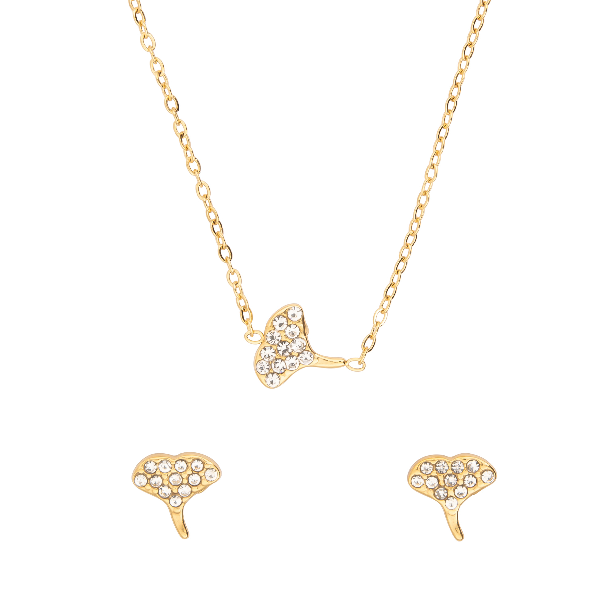 K.V. Fuchs Design Schmuck Damen Edelstahl Set mit Anhänger und Ohrstecker mit Zirkonia »ED-Set-3906«