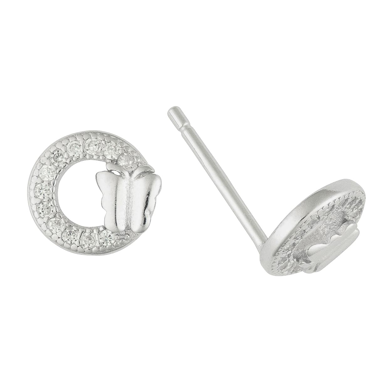 K.V. Fuchs Design Schmuck Damen Silber Schmetterling Ohrstecker 925 Sterlingsilber mit Zirkonia in weiß »O-ZI-2908«